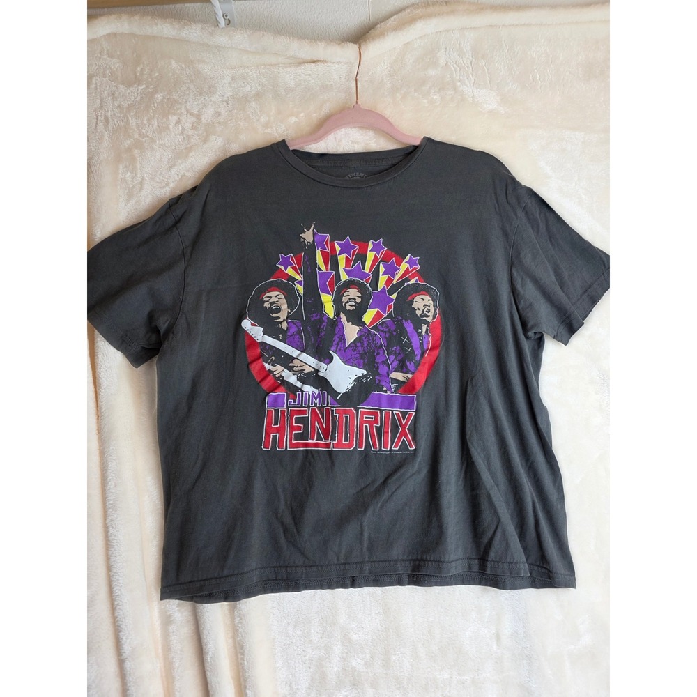 Goodie Two Sleeves Jimi Hendrix Graphic T Shirt Women's Large Charcoal Gray T